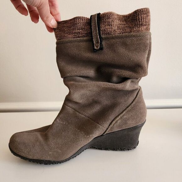 Merrell Lily Gray Vibram Slouchy Ankle Boot | Size 8.5 | Wedge Heel J46132 - Picture 2 of 7